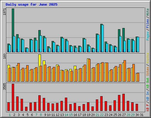 Daily usage for June 2025