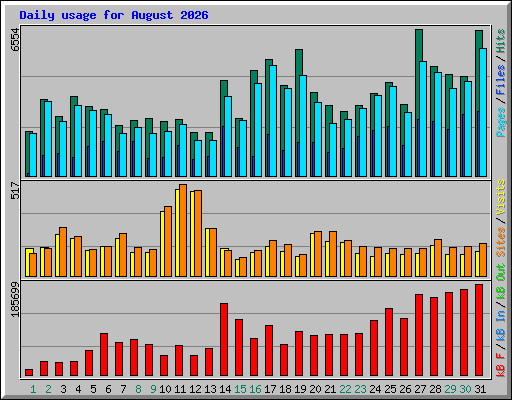 Daily usage for August 2026