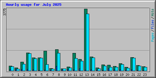 Hourly usage for July 2025