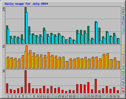 Daily usage for July 2024