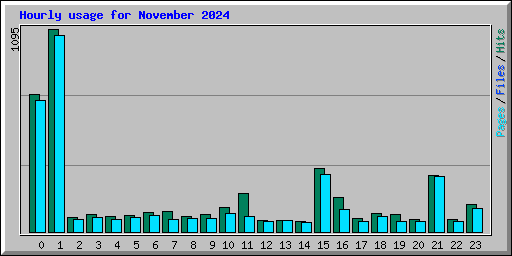 Hourly usage for November 2024