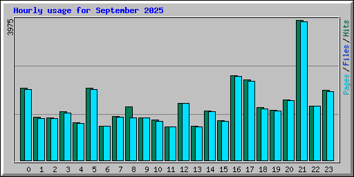 Hourly usage for September 2025